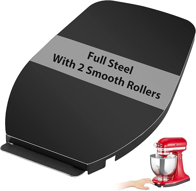 Mixer Sliding Tray for KitchenAid 4.5-5 Qt Tilt-head Stand Mixer - Metal Rolling Tray Kitchen Countertop Appliance Slider Storage Moving Caddy with Wheel for Kitchen Aid 4.5-5 Qt Mixer