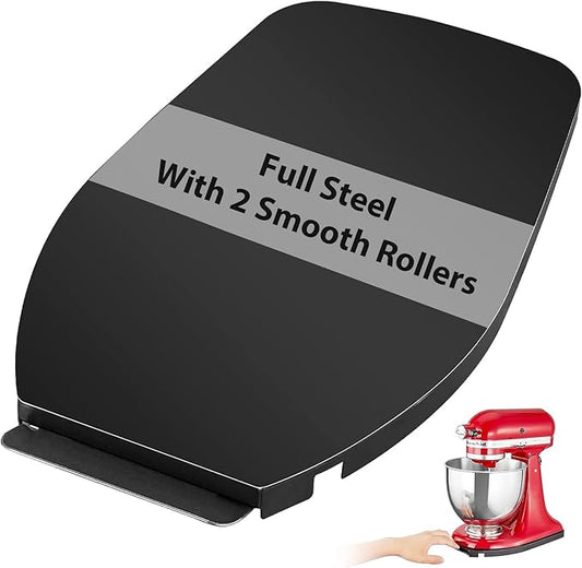 Mixer Sliding Tray for KitchenAid 4.5-5 Qt Tilt-head Stand Mixer - Metal Rolling Tray Kitchen Countertop Appliance Slider Storage Moving Caddy with Wheel for Kitchen Aid 4.5-5 Qt Mixer