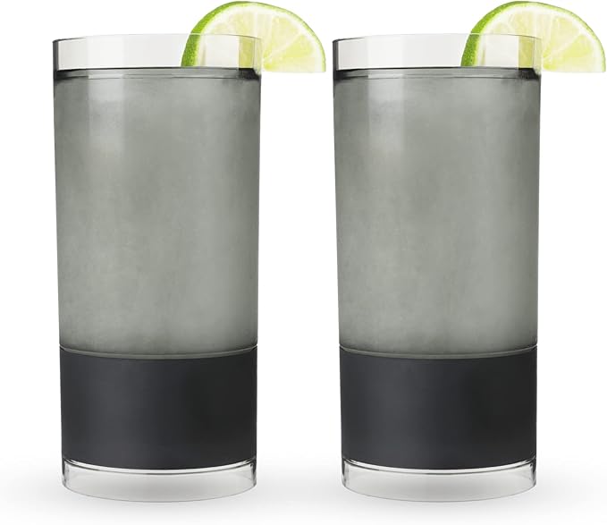 HOST Highball Cocktail Freeze Tumbler, Frozen Cocktail Glass, Double Walled Insulated Iced Coffee Tumbler, BPA Free Drink Cooler, 10 oz., Black