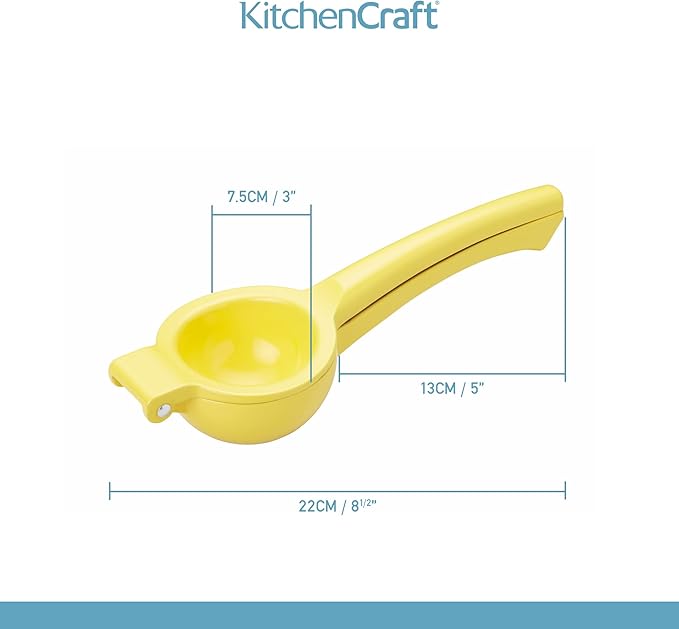 KitchenCraft Carded Lemon Squeezer, Yellow, 22.2 x 7.5 x 4.5cm