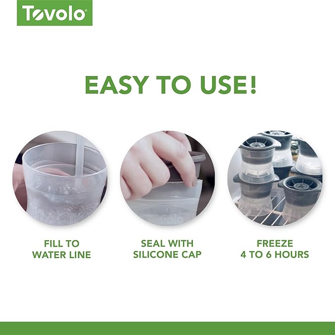 Tovolo Bulldog Shaped Ice Molds, Set of 2 - Large Ice Mold Gift Ideal for Dog Lovers - Unique Ice Mold Chills Drinks - Odor-Free Freezer Storage, Dishwasher-Safe with Silicone Plunger