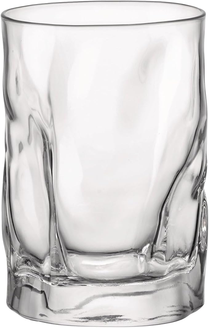 Bormioli Rocco 10.25 Oz Sorgente Rocks Whiskey Glass (Set of 4) - Boulder-Style Barware for Bourbon, Scotch, Water, Juice - Dishwasher Safe & Lead-Free Cocktail Glasses - Made in Italy