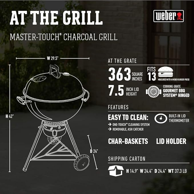Weber Master-Touch Charcoal Grill, Deep Ocean Blue