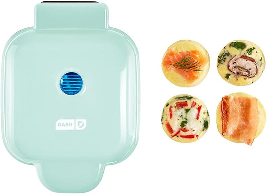 DASH Deluxe Sous Vide Style Egg Bite Maker with Silicone Molds for Breakfast Sandwiches, Healthy Snacks or Desserts, Keto & Paleo Friendly, (1 large, 4 mini) - Aqua