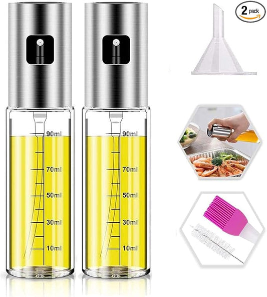 Oil Sprayer for Cooking,2 Pack 100ml Olive Oil Spritzer,Oil Sprayer for Air Fryer, Salad,BBQ,Roasting