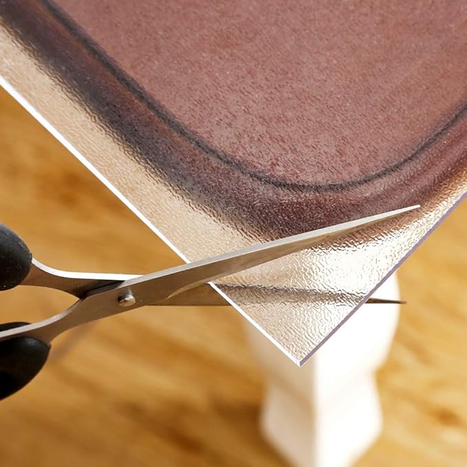 NECAUX Custom 32 x 52 Inch Clear Table Cover Protector, 1.5mm Thick Plastic Scratch Resistent Heavy Duty Desk Pad Mat Non-Slip Tablecloth Protector for Coffee Table, Sofa Table, Media Stand