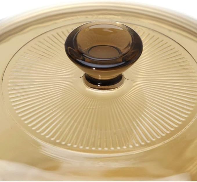 Visions (6) Piece Amber 2.5q, 3.5L, and 5qt Versa Pot Set with Matching Glass Lids