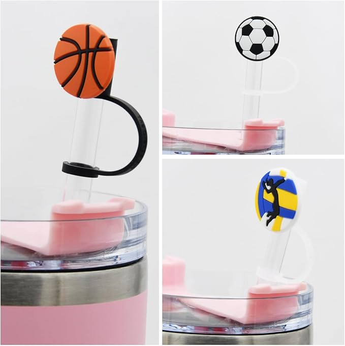 Straw Cover Cap for Stanley Cup,Straw Topper Compatible for 30&40 Oz Tumbler with Handle,10mm 0.7in Dust-Proof Reusable Straw Tips Lids,Straw Tip Covers for Christmas Gifts