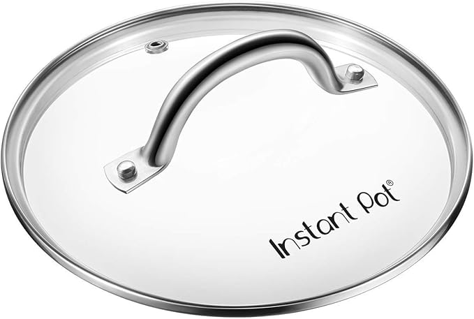 Instant Pot Tempered Glass Lid, 10.2-In, 8-Qt, Cooking Pot Lid, Stainless Steel Handle and Rim, Clear