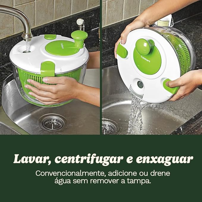 Cuisinart Large Spin Stop Salad Spinner- Wash, Spin & Dry Salad Greens, Fruits & Vegetables, 5qt, CTG-00-SAS1 (Pack of 4)