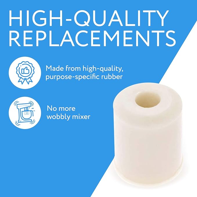 IMPRESA Rubber Feet for Mixer 5-Pack Replacement - Compatible with KitchenAid Stand Mixers 4161530, 9709707, K45SS & K5SS - White Rubber