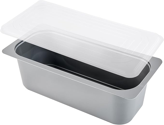Restaurantware-RW Base 5 Quarts Ice Cream Containers, 25 Rectangle Disposable Containers - Durable, With Clear Lid, Black Plastic Box, For Ice Creams, For Cafes