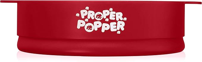 The Original Proper Popper Microwave Popcorn Popper, Silicone Popcorn Maker, Collapsible Bowl BPA Free & Dishwasher Safe - (Ruby Red)
