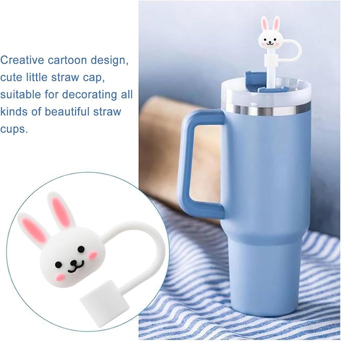 Straw Cover Cap for Stanley Cup,Straw Topper Compatible with 30&40 Oz Tumbler with Handle,10mm 0.4in Dust-Proof Reusable Straw Tips Lids,Straw Tip Covers Gift Decoration