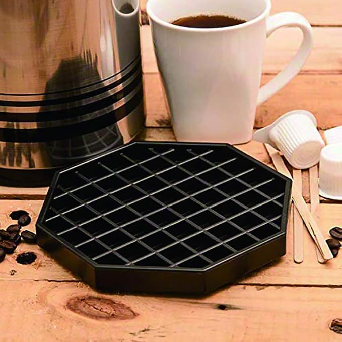 Drip Trays 6" Coffee Countertop Octagon Drip Tray Black Plastic Coffee Drip Tray - Image 3