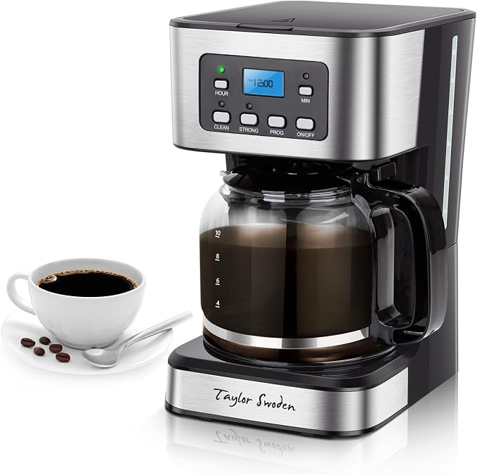 Taylor Swoden 12-Cup Programmable Coffee Maker, Regular & Strong Brew Drip by TaylorSwoden