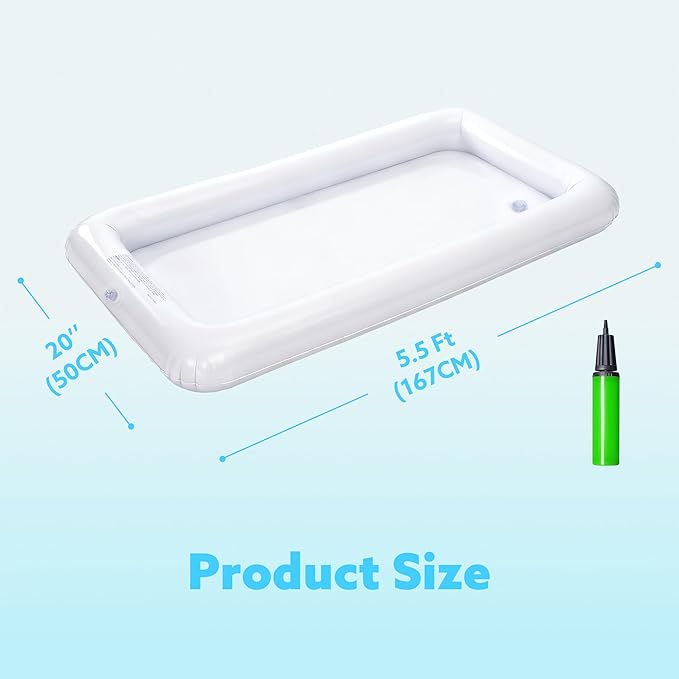 JOYIN 3-Pack Inflatable Serving Bars Cooler - Inflatable Cooler Ice Buffet Salad Serving Trays with Drain Plug, Food Drink Holder for Indoor Outdoor Summer Picnic Beach Pool Luau Party