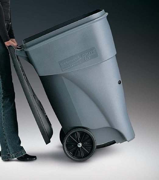 Rubbermaid Commercial Products BRUTE Rollout Trash/Garbage Can/Bin with Wheels, 95 Gal, Gray, for Restaurants/Hospitals/Offices/Back of House/Warehouses/Home