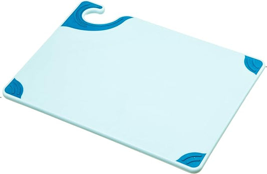 San Jamar Saf-T-Grip Plastic Cutting Board with Safety Hook, 9" x 12" x 0.375", Blue, (Pack of 6)