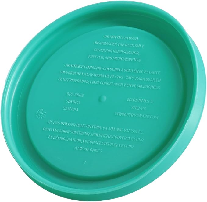 Pyrex 7202-PC 1-Cup Green Food Storage Replacement Lid (4-Pack) - Made in USA