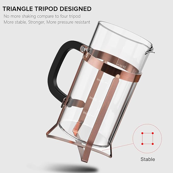 QUQIYSO Coffee Maker 304 Stainless Steel French Press - Image 3