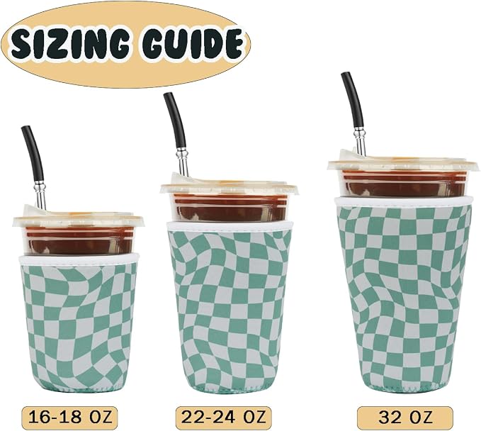 Reusable Insulated Neoprene Iced Coffee Cup Sleeve, Durable Drink Sleeve - Image 5