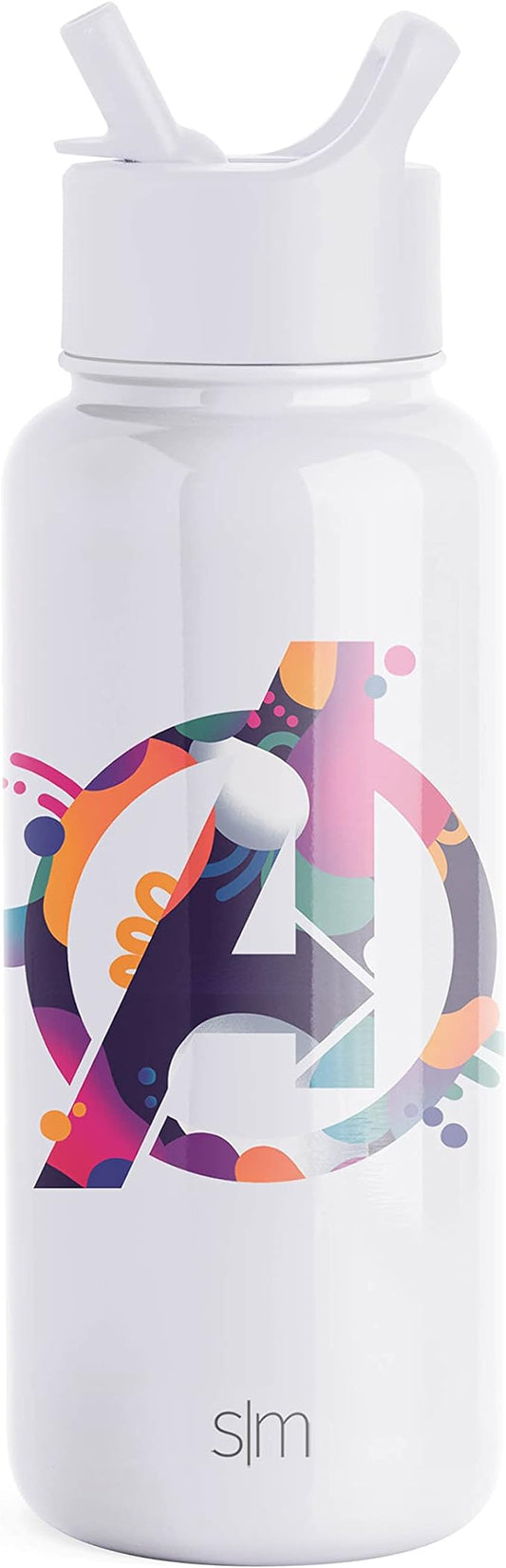 Simple Modern Marvel Avengers Water Bottle with Straw Lid Vacuum Insulated Stainless Steel Metal Thermos | Gifts for Women Men Reusable Leak Proof Flask | Summit Collection | 32oz Avengers Assemble