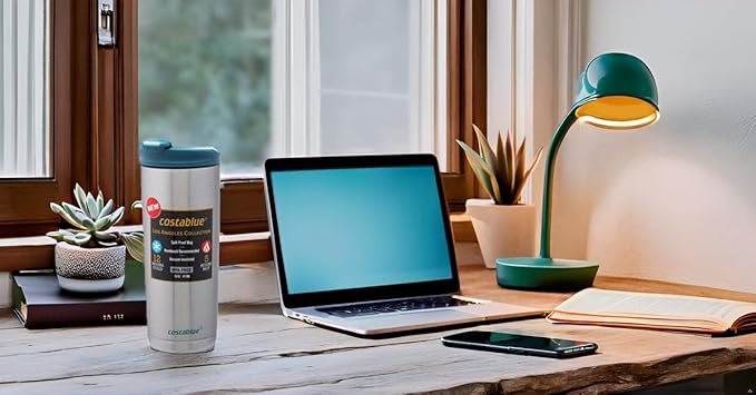 Travel Coffee Mug - 16 Oz. Stainless Steel Insulated Coffee Mug, Leak Proof Tumbler w/Dishwasher Safe Lid, Double Wall Travel Coffee Cup, Reusable Insulated Tumbler for Hot & Cold Beverages