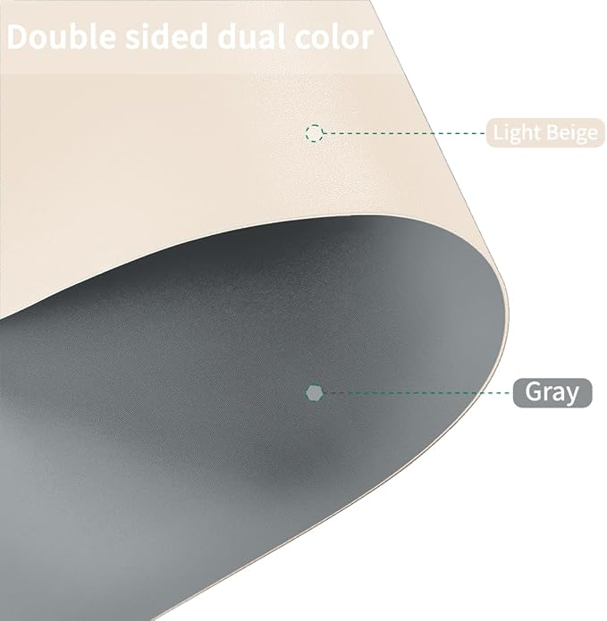 Table Cover Rectangle for Dining Room Table - Can Be Used On Both Sides Waterproof and Easy to Clean Good Flatness Used for Dining Table(Off White+Light Gray 44x96)