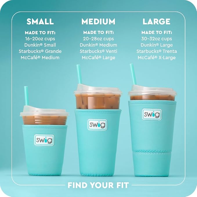 Swig Life Medium Iced Cup Coolie, Standard 22oz Iced Coffee Cup Insulator Sleeve - Image 7