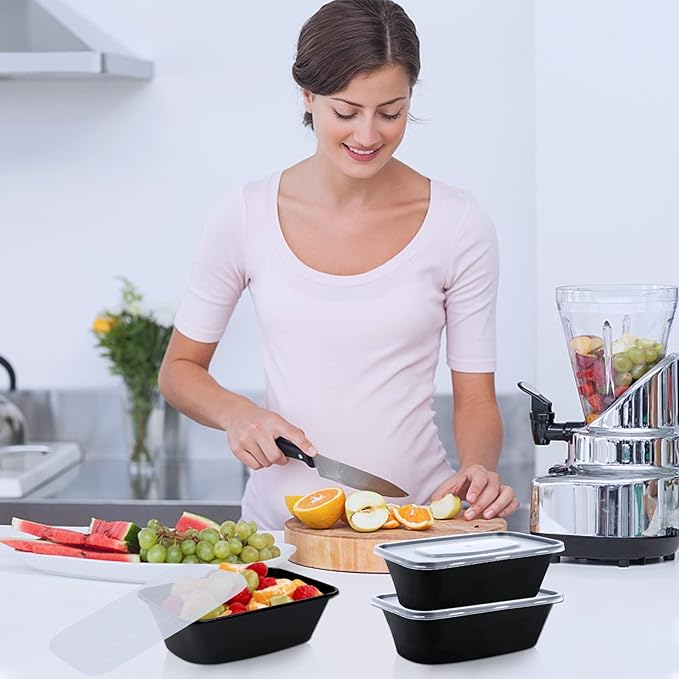 Tiny Meal Prep Containers, 12 oz [50 Pack] - mini Single 1 Compartment Food Meal Prep Containers Reusable, BPA Free Small disposable Food Storage Containers with Lids Microwave Dishwasher Freezer Safe