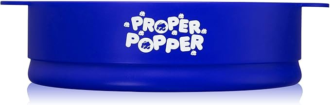 The Original Proper Popper Microwave Popcorn Popper, Silicone Popcorn Maker, Collapsible Bowl BPA Free & Dishwasher Safe - (Blue)