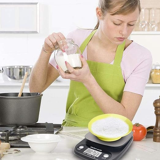 Digital Food Scale, 22lb Kitchen Scale Measures in Grams, Ounces and ML for Weight Loss, Baking, Cooking, 1g/0.1oz Precise Graduation, 304 Food Grade Stainless Steel, Batteries Included