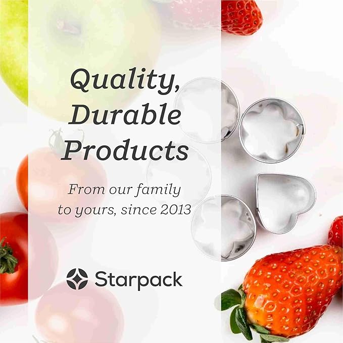 StarPack Home Vegetable Cutter Shapes Set (5 Piece) - Mini Cookie Cutters, Vegetable Shape Cutters for Kids, Bento Lunch Box Accessories