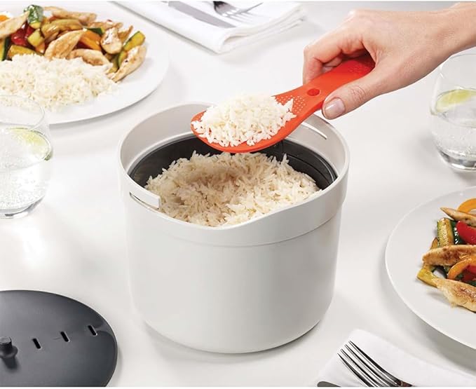 Joseph Joseph M-Cuisine Microwave Rice Cooker Steamer 2 Liter/8.5 Cup - Stone/Orange