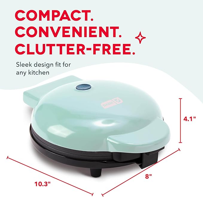 DASH 8” Express Electric Round Griddle for for Pancakes, Cookies, Burgers, Quesadillas, Eggs & other on the go Breakfast, Lunch & Snacks - Aqua
