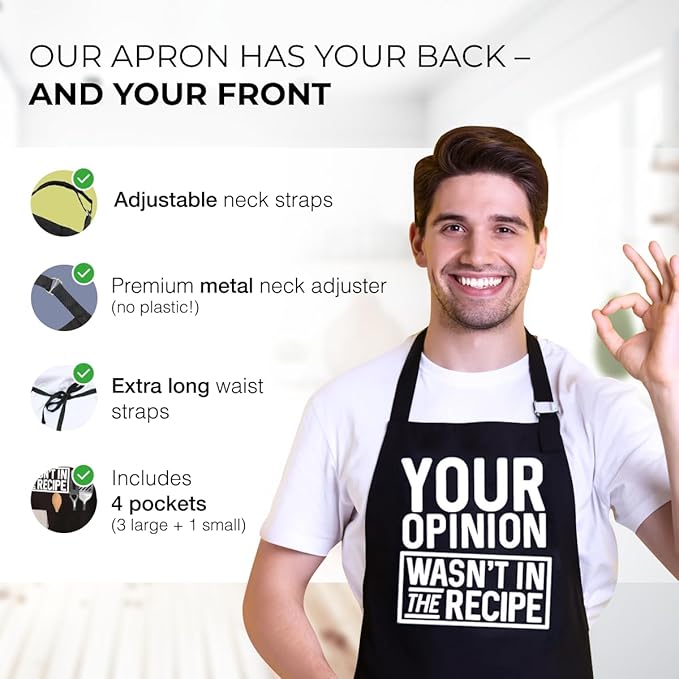 ApronMen - Funny Apron For Men - BBQ Gifts for Men & Unique Gifts for Fathers - Mens Aprons for Grilling