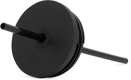 Simple Modern Tumbler Lid with Straw | Reusable Replacement ONLY Fits Simple Modern, S|M Plastic Classic | Classic Collection | Midnight Black