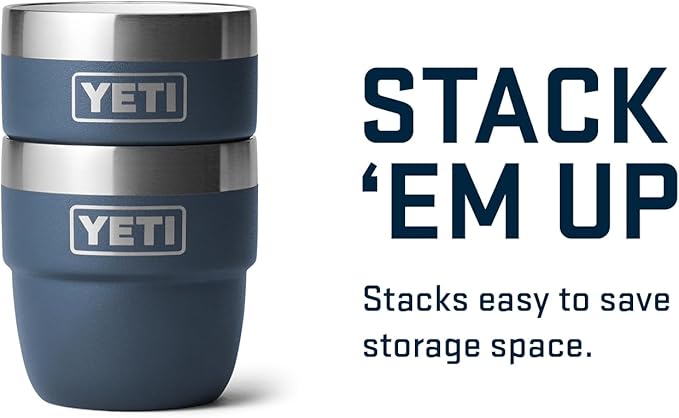 YETI Rambler 4 oz Stackable Cup, Stainless Steel, Vacuum Insulated Espresso/Coffee Cup, 2 Pack