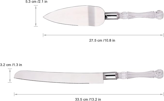 AW BRIDAL Mr Mrs Wedding Cake Knife and Server Set, Silver Cake Cutting Set for Wedding, Pie Cutter Dessert Server, Bridal Shower Engagement Registry Gifts for Couples
