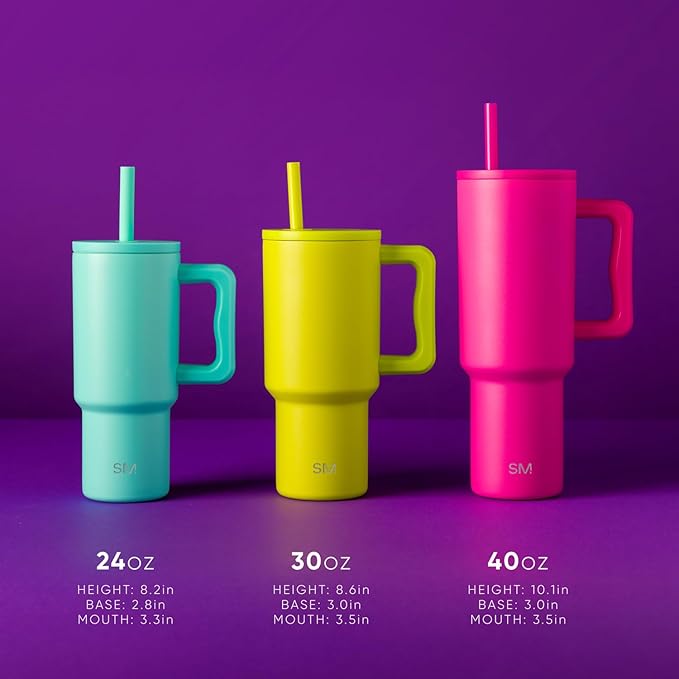 Simple Modern Kids 24 oz Tumbler with Handle and Silicone Straw Lid Spill Proof and Leak Resistant Stainless Steel Bottle Gift for Kids Boys Girls Trek Collection Cool Gray Mix (Pack of 12)