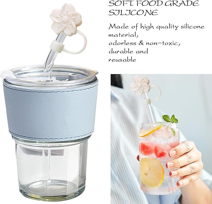 Silicone Straw Caps for 10mm Tumblers | Reusable Dust-Proof Straw Toppers Compatible with Stanley 30oz & 40oz Tumbler (white 3p)