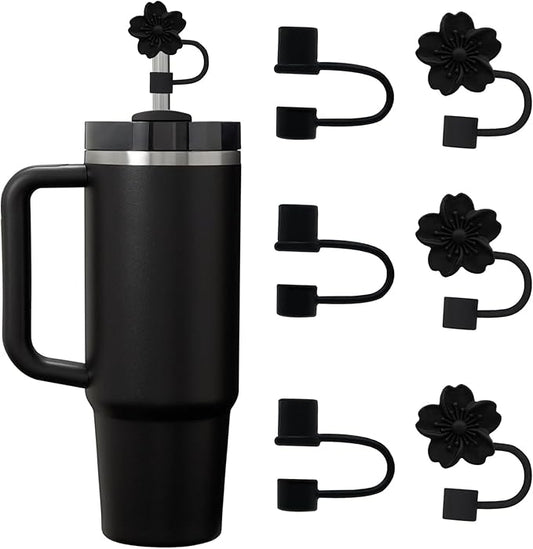 6Pcs Straw Covers Cap Compatible with Stanley Cup 30-40 oz Tumbler，10mm Silicone Straw Toppers