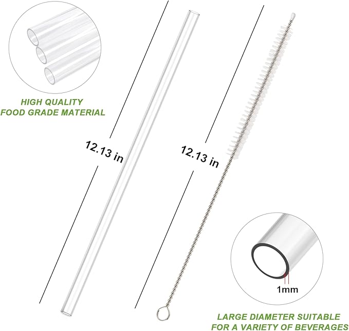 Replacement Straws for Stanley 40 30oz Adventure Quencher Travel Tumbler 6Pack, YOELIKE Reusable Clear Straws with Cleaning Brush, Compatible with Stanley Cup Mug Accessories
