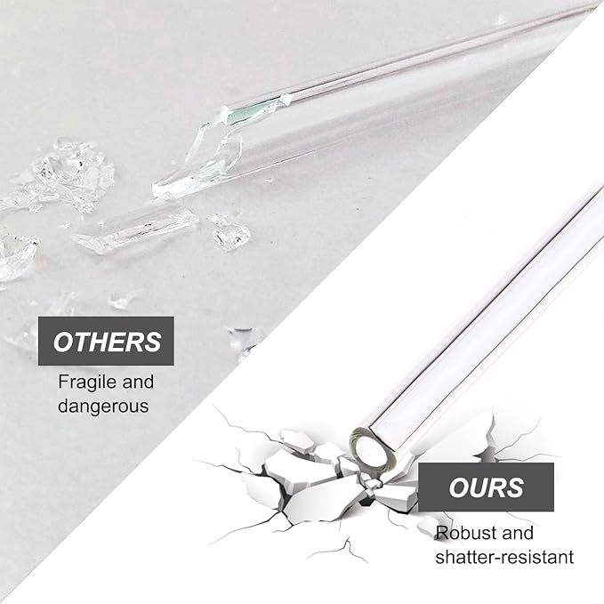 Reusable Straw for Stanley 40 oz 30 oz Cup Tumbler Replacement Stanley Straw 6 Pack Clear Glass Straw with Cleaning Brush Stanley Cup Accesspries