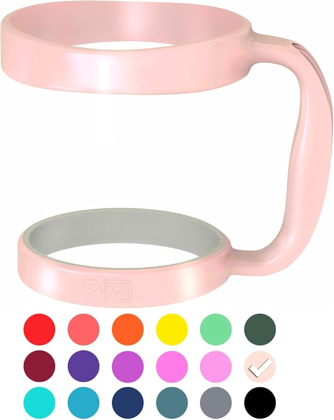 F-32 Handle - 19 COLORS - 30oz Size - Compatible with 30 oz YETI and 30 oz. OZARK TRAIL Tumbler Travel Mug - BPA FREE (30OZ, COTTON CANDY PINK, 1 Count (Pack of 1))