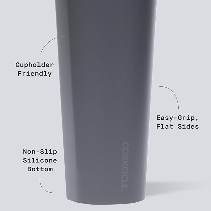 Corkcicle Classic Tumbler - Keeps Drinks Cold for 9 Hours & Hot for 3 - Triple-Insulated Stainless Steel - Holiday Tumbler Gift - 24 oz - Flint
