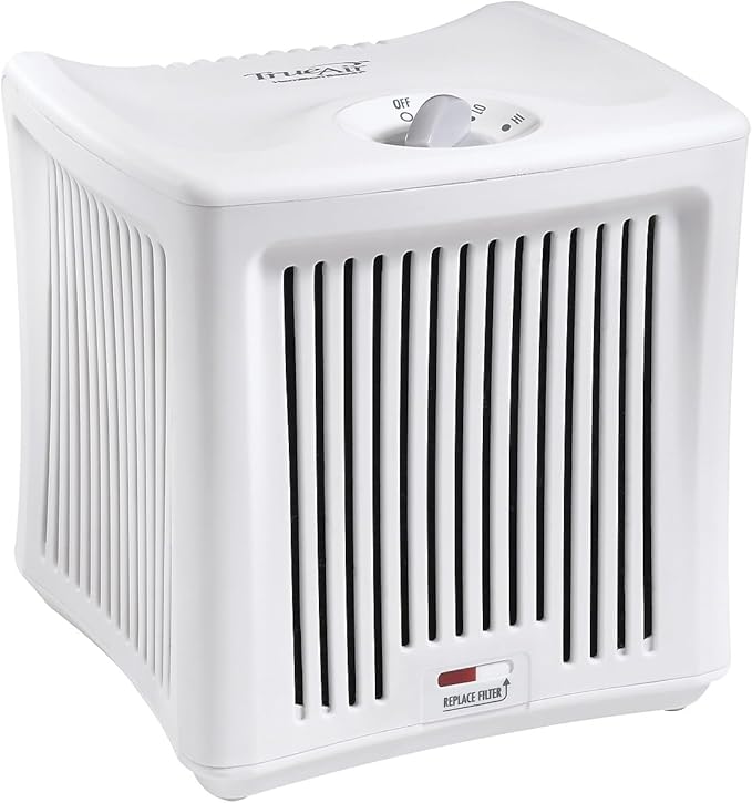 Hamilton Beach TrueAir Room Air Freshener Odor Eliminator with 3 Carbon Filters + Green Mountain Scent Cartridge for Common Household-Tobacco, Pet, Bathroom & Trash, White (04532GM)