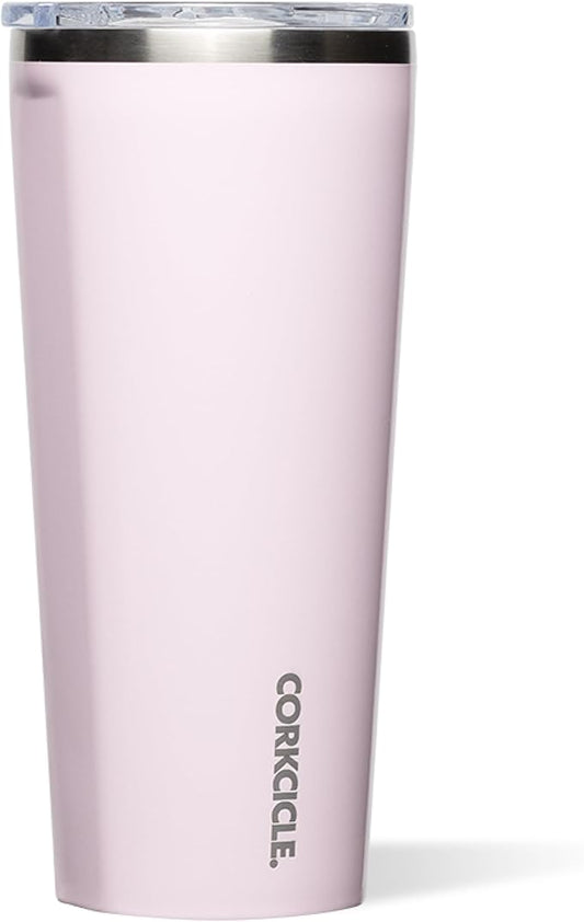 Corkcicle Classic Tumbler - Keeps Drinks Cold for 9 Hours & Hot for 3 - Triple-Insulated Stainless Steel - Holiday Tumbler Gift - 24 oz - Powder Puff