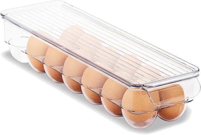 Sorbus Fridge Bins and Freezer Bins Refrigerator Organizer Stackable Food Storage Containers BPA-Free Drawer Organizers for Refrigerator Freezer and Pantry (Pack of 4)